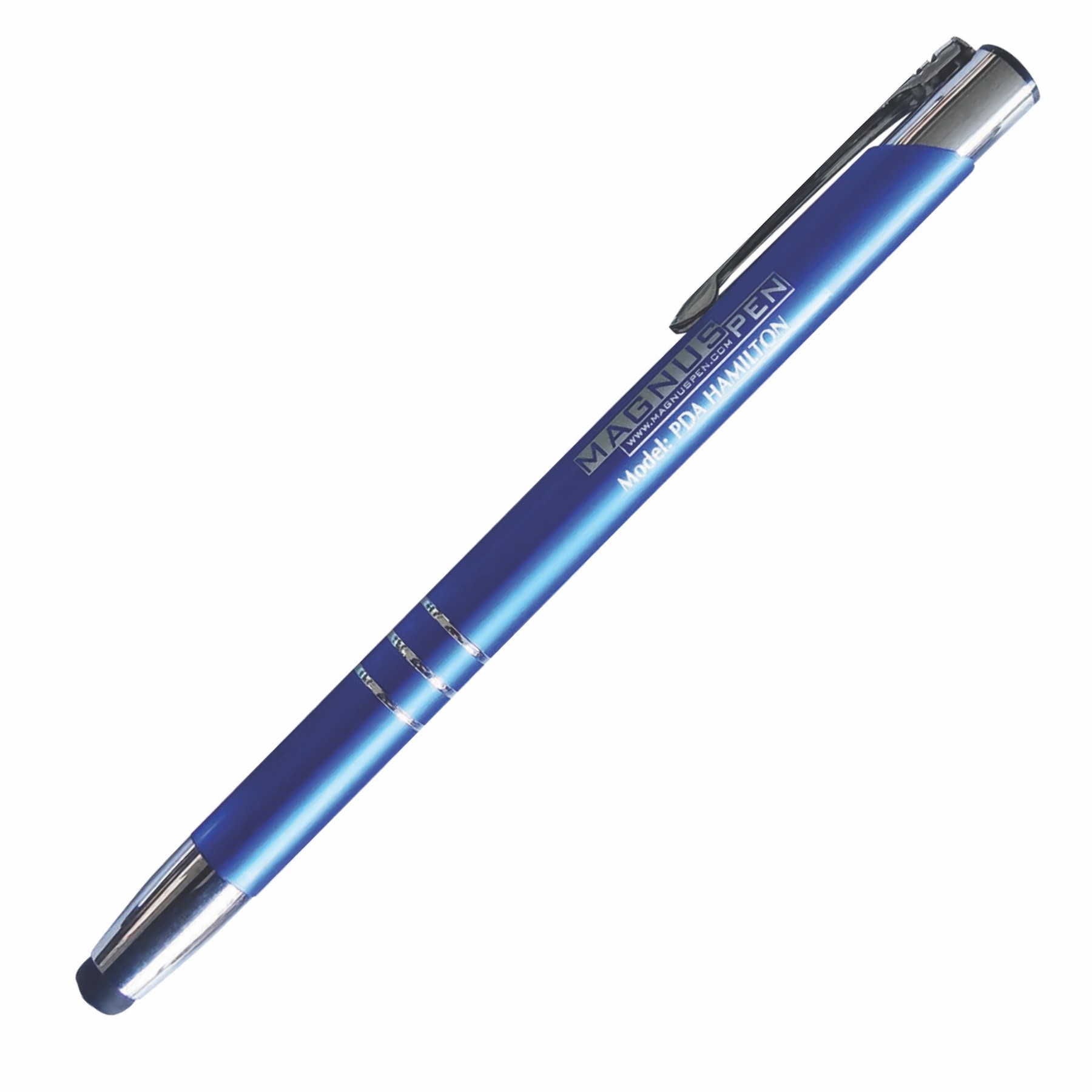 PDA HAMILTON Aluminum Barrel, Metallic clip Plunger Action Ball Point Pen (Stock 3-5 Days)